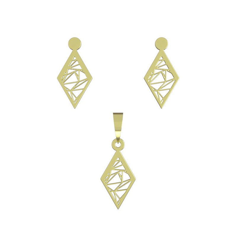 نیم ست طلا 18 عیار زنانه مدوپد مدل لوزی کد NA11510 نیم ست طلا 18 عیار زنانه مدوپد مدل لوزی کد NA11510