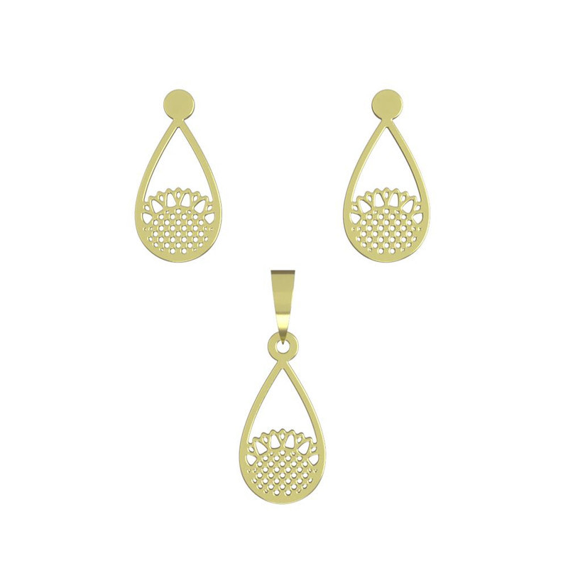 نیم ست طلا 18 عیار زنانه مدوپد مدل گل کد NA11513 نیم ست طلا 18 عیار زنانه مدوپد مدل گل کد NA11513