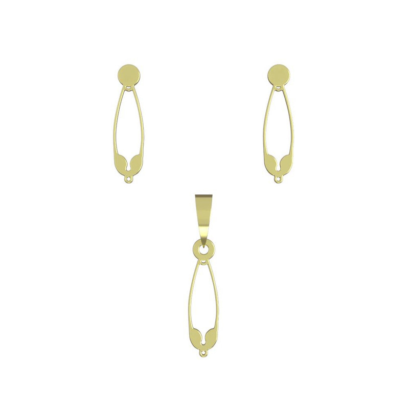 نیم ست طلا 18 عیار زنانه مدوپد مدل سنجاق کد NA11515 نیم ست طلا 18 عیار زنانه مدوپد مدل سنجاق کد NA11515