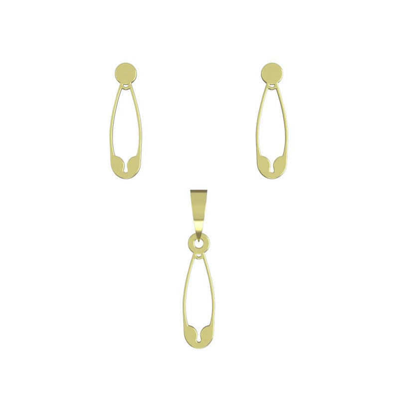 نیم ست طلا 18 عیار زنانه مدوپد مدل سنجاق کد NA11516 نیم ست طلا 18 عیار زنانه مدوپد مدل سنجاق کد NA11516