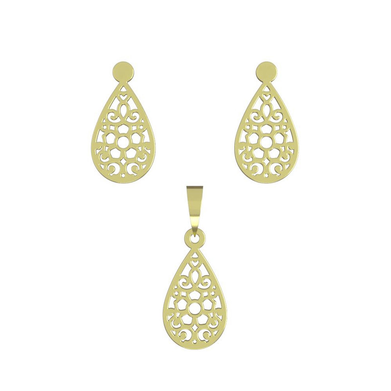 نیم ست طلا 18 عیار زنانه مدوپد مدل اشک کد NA11522 نیم ست طلا 18 عیار زنانه مدوپد مدل اشک کد NA11522