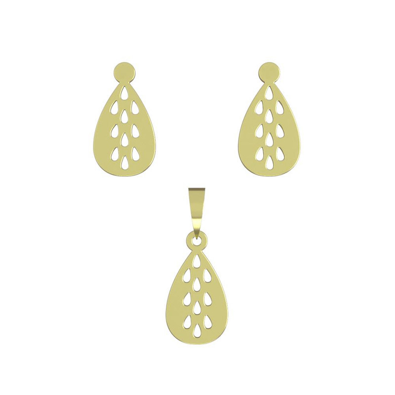 نیم ست طلا 18 عیار زنانه مدوپد مدل اشک کد NA11535 نیم ست طلا 18 عیار زنانه مدوپد مدل اشک کد NA11535