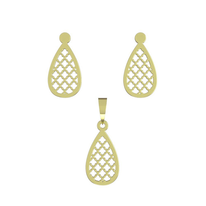 نیم ست طلا 18 عیار زنانه مدوپد مدل اشک کد NA11536 نیم ست طلا 18 عیار زنانه مدوپد مدل اشک کد NA11536