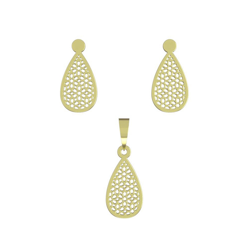 نیم ست طلا 18 عیار زنانه مدوپد مدل اشک کد NA11551 نیم ست طلا 18 عیار زنانه مدوپد مدل اشک کد NA11551