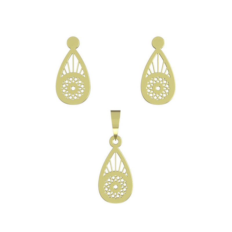 نیم ست طلا 18 عیار زنانه مدوپد مدل اشک کد NA11552 نیم ست طلا 18 عیار زنانه مدوپد مدل اشک کد NA11552