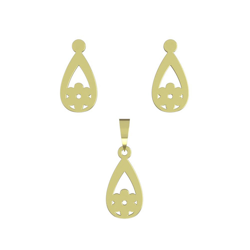 نیم ست طلا 18 عیار زنانه مدوپد مدل گل کد NA11554 نیم ست طلا 18 عیار زنانه مدوپد مدل گل کد NA11554