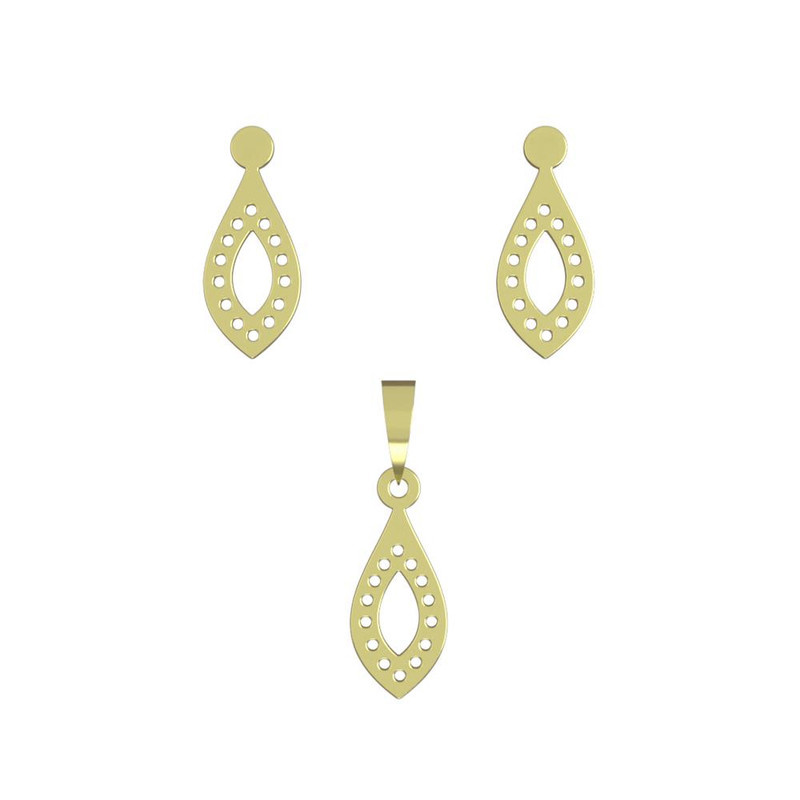 نیم ست طلا 18 عیار زنانه مدوپد مدل اشک کد NA11568 نیم ست طلا 18 عیار زنانه مدوپد مدل اشک کد NA11568