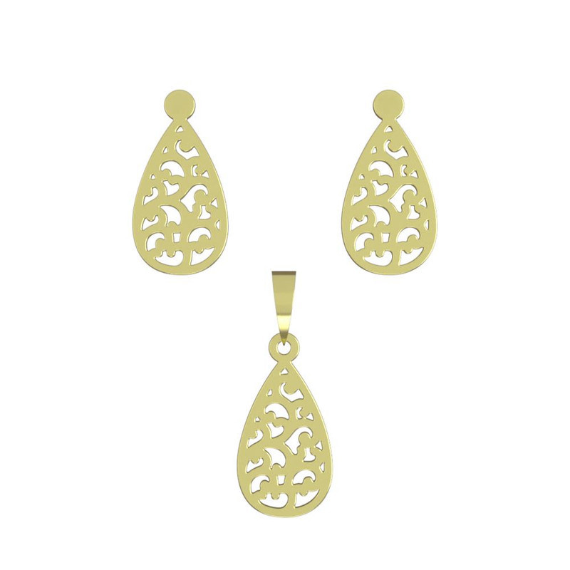 نیم ست طلا 18 عیار زنانه مدوپد مدل اشک کد NA11589 نیم ست طلا 18 عیار زنانه مدوپد مدل اشک کد NA11589