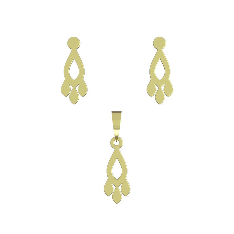 نیم ست طلا 18 عیار زنانه مدوپد مدل هندسی کد NA11592