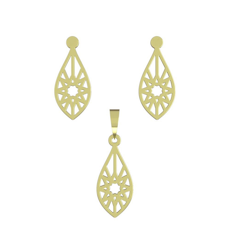 نیم ست طلا 18 عیار زنانه مدوپد مدل اشک کد NA11599 نیم ست طلا 18 عیار زنانه مدوپد مدل اشک کد NA11599