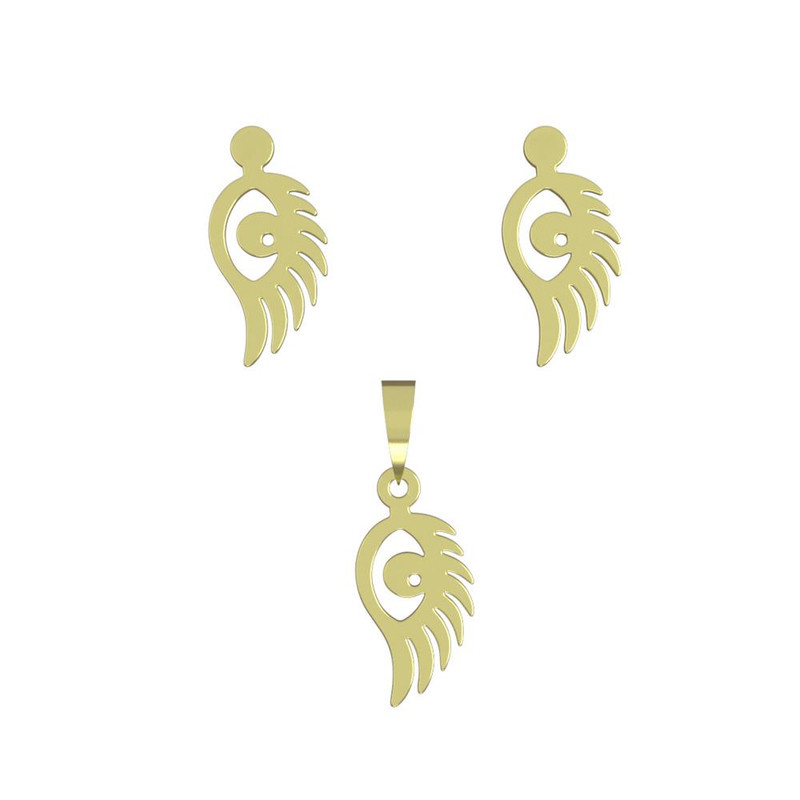 نیم ست طلا 18 عیار زنانه مدوپد مدل چشم کد NA11606 نیم ست طلا 18 عیار زنانه مدوپد مدل چشم کد NA11606