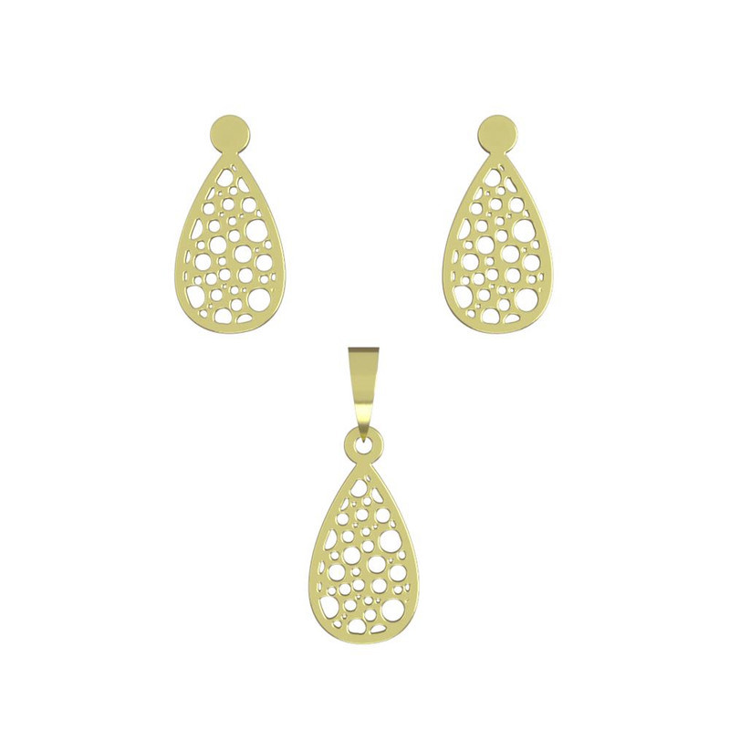 نیم ست طلا 18 عیار زنانه مدوپد مدل اشک کد NA11614 نیم ست طلا 18 عیار زنانه مدوپد مدل اشک کد NA11614