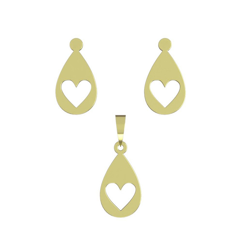 نیم ست طلا 18 عیار زنانه مدوپد مدل قلب کد NA11639