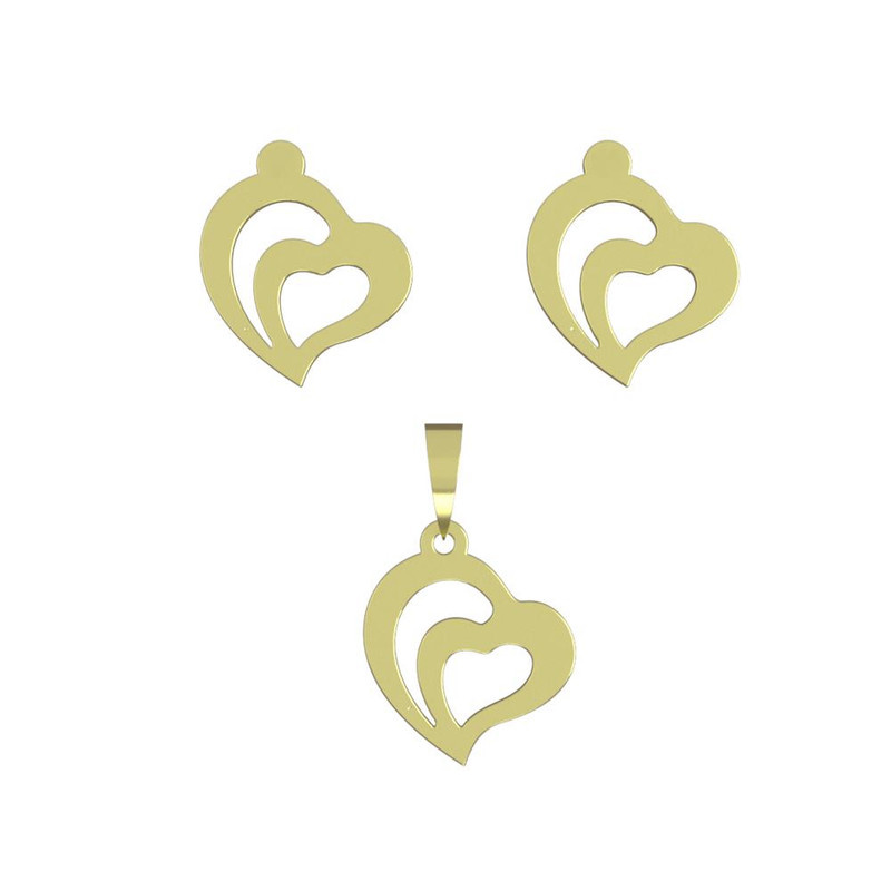 نیم ست طلا 18 عیار زنانه مدوپد مدل قلب کد NA11656