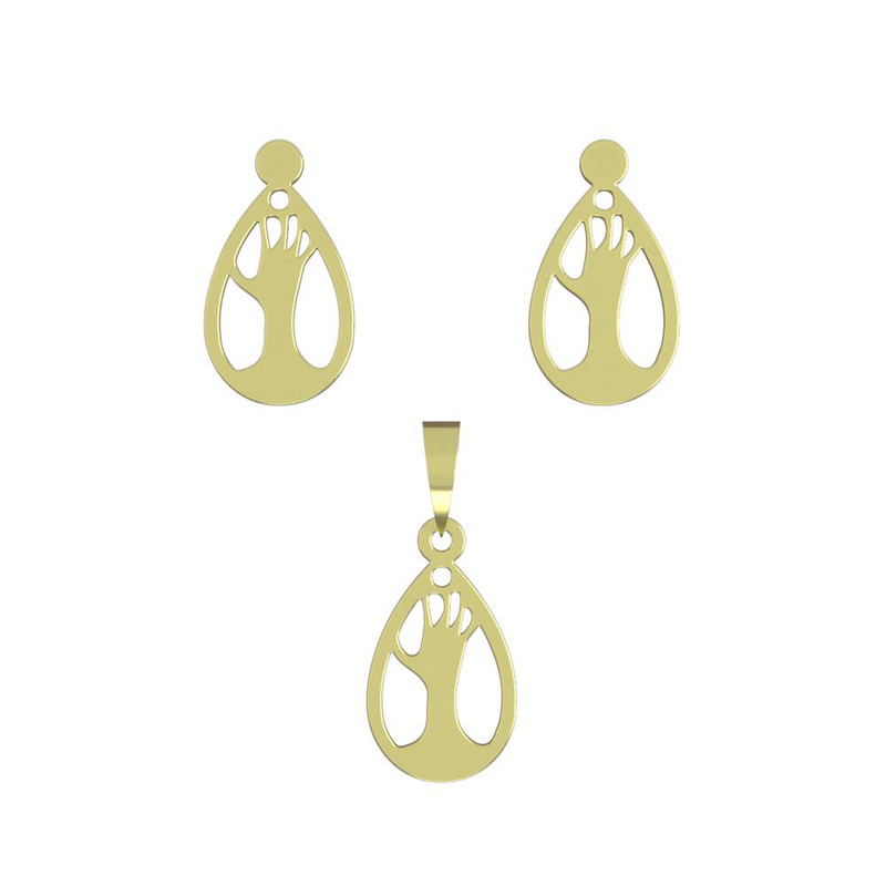 نیم ست طلا 18 عیار زنانه مدوپد مدل دست کد NA11675