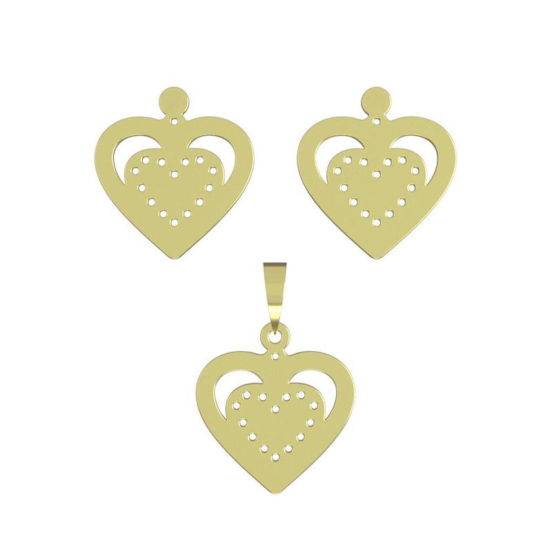 نیم ست طلا 18 عیار زنانه مدوپد مدل قلب کد NA11693 نیم ست طلا 18 عیار زنانه مدوپد مدل قلب کد NA11693