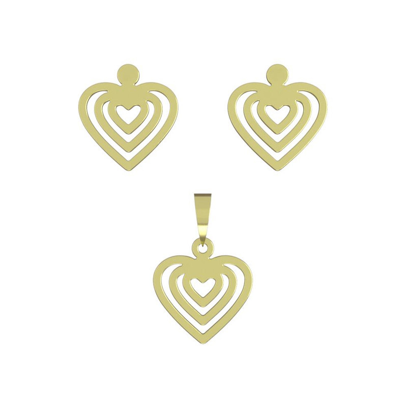 نیم ست طلا 18 عیار زنانه مدوپد مدل قلب کد NA11695 نیم ست طلا 18 عیار زنانه مدوپد مدل قلب کد NA11695