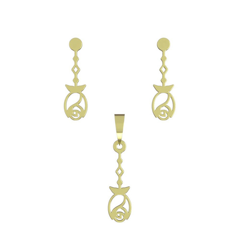 نیم ست طلا 18 عیار زنانه مدوپد مدل گل کد NA11701 نیم ست طلا 18 عیار زنانه مدوپد مدل گل کد NA11701