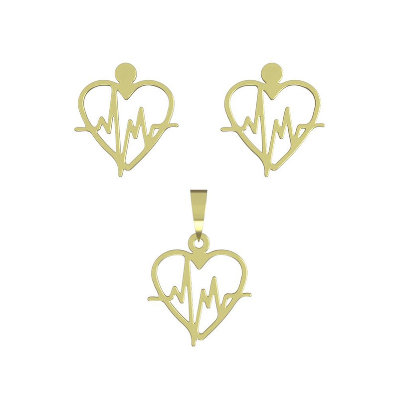 نیم ست طلا 18 عیار زنانه مدوپد مدل قلب و نبض کد NA11704 نیم ست طلا 18 عیار زنانه مدوپد مدل قلب و نبض کد NA11704