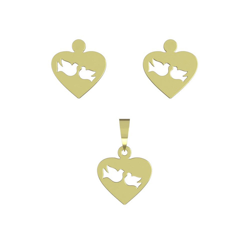 نیم ست طلا 18 عیار زنانه مدوپد مدل پرنده و قلب کد NA11718 نیم ست طلا 18 عیار زنانه مدوپد مدل پرنده و قلب کد NA11718