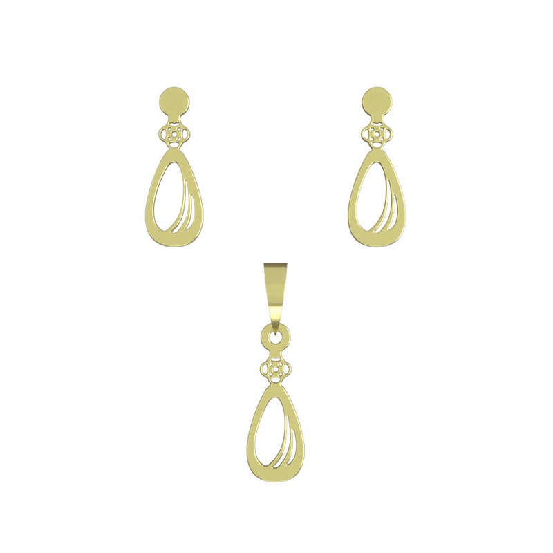 نیم ست طلا 18 عیار زنانه مدوپد مدل هندسی کد NA11755