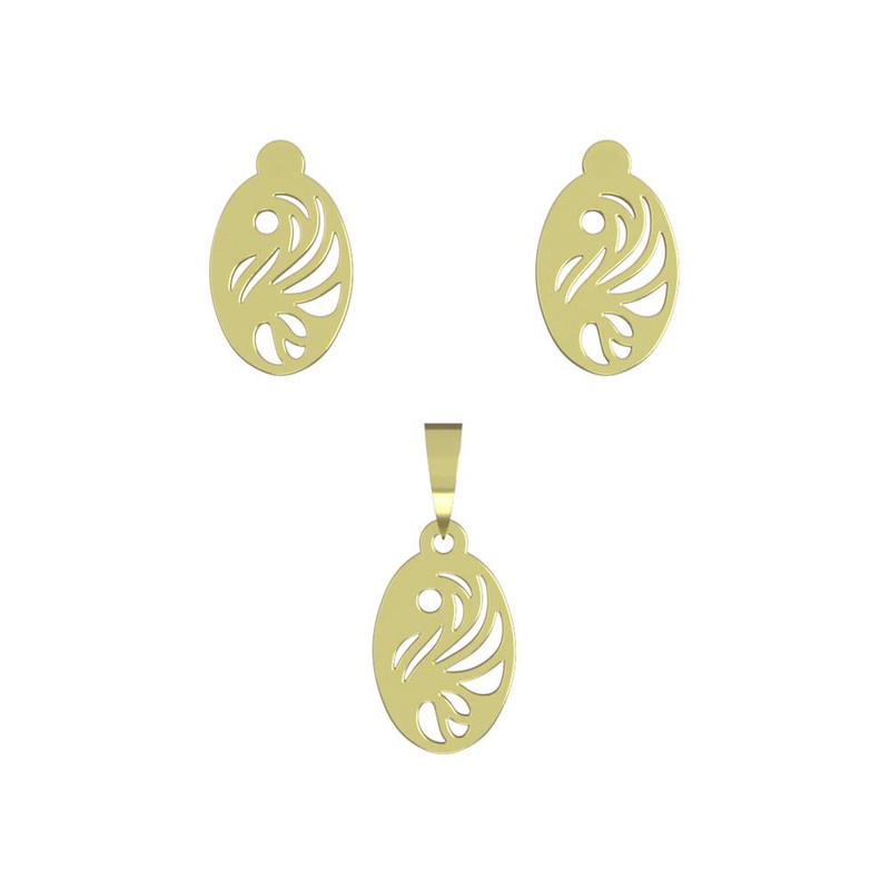 نیم ست طلا 18 عیار زنانه مدوپد مدل هندسی کد NA11774