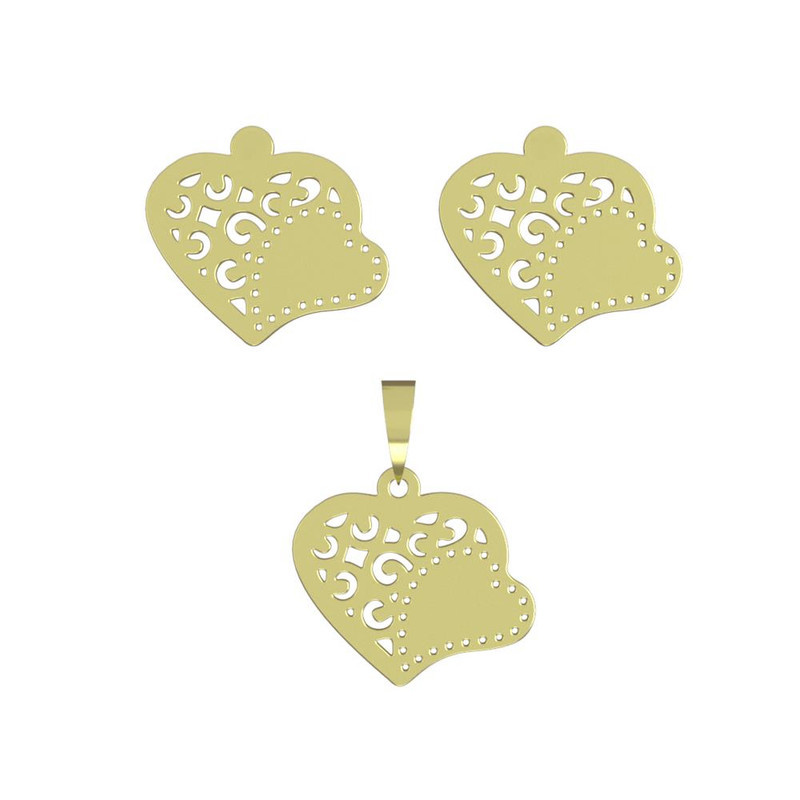 نیم ست طلا 18 عیار زنانه مدوپد مدل قلب کد NA11789 نیم ست طلا 18 عیار زنانه مدوپد مدل قلب کد NA11789