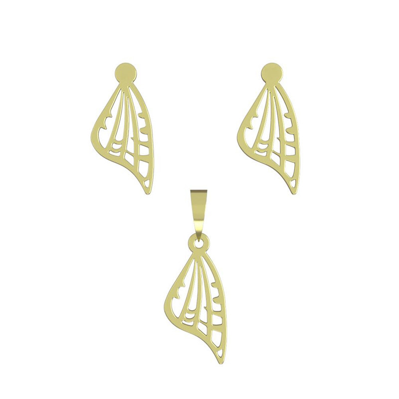 نیم ست طلا 18 عیار زنانه مدوپد مدل بال پروانه کد NA11793