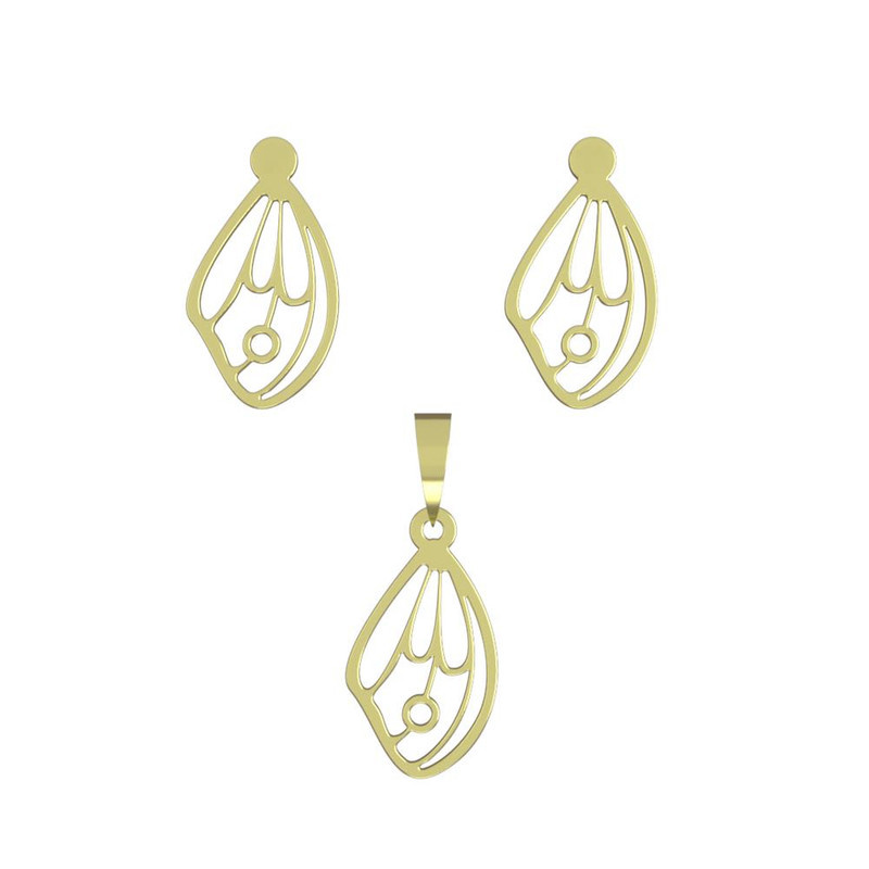 نیم ست طلا 18 عیار زنانه مدوپد مدل بال پروانه کد NA11800 نیم ست طلا 18 عیار زنانه مدوپد مدل بال پروانه کد NA11800