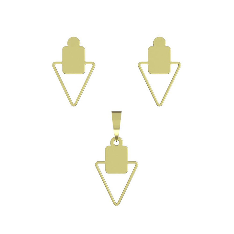 نیم ست طلا 18 عیار زنانه مدوپد مدل مثلث کد NA11807 نیم ست طلا 18 عیار زنانه مدوپد مدل مثلث کد NA11807