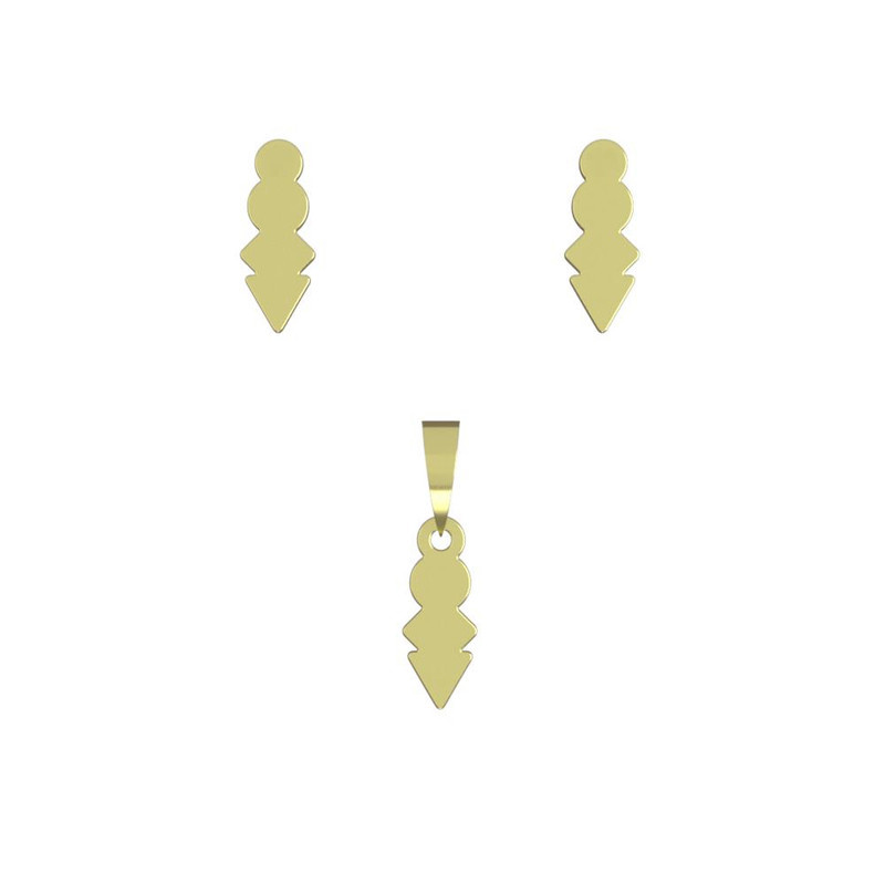 نیم ست طلا 18 عیار زنانه مدوپد مدل هندسی کد NA11809 نیم ست طلا 18 عیار زنانه مدوپد مدل هندسی کد NA11809