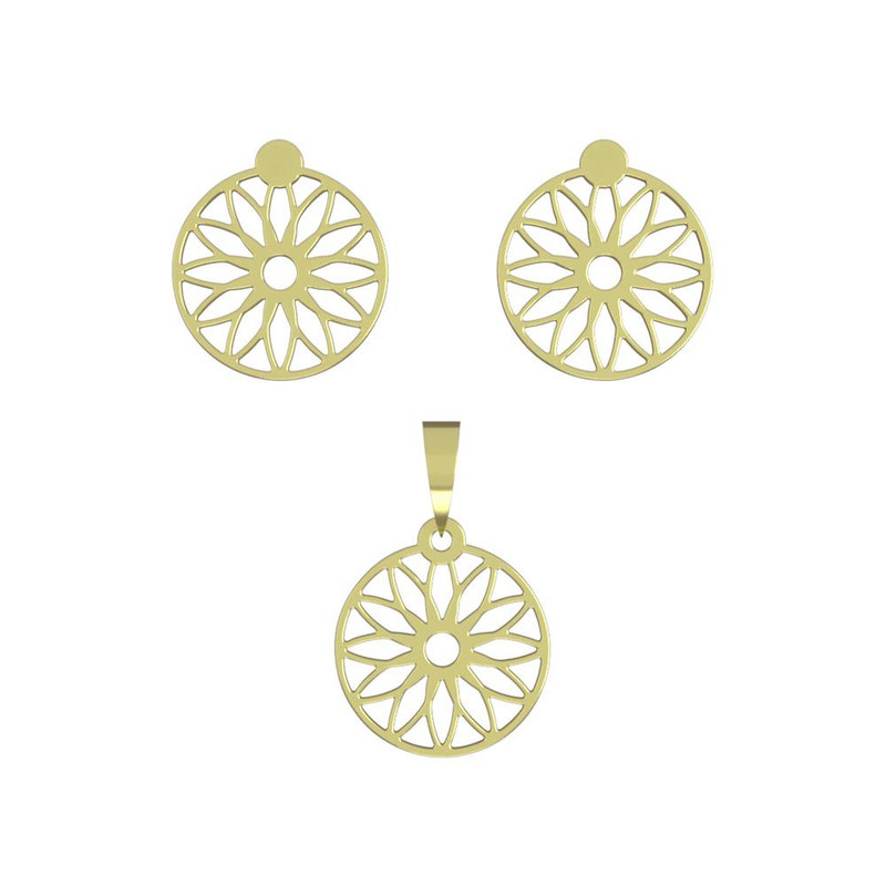 نیم ست طلا 18 عیار زنانه مدوپد مدل خورشید کد NA11814 نیم ست طلا 18 عیار زنانه مدوپد مدل خورشید کد NA11814