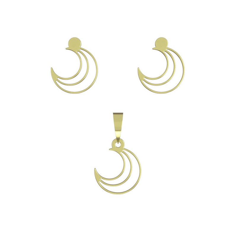 نیم ست طلا 18 عیار زنانه مدوپد مدل ماه کد NA11815 نیم ست طلا 18 عیار زنانه مدوپد مدل ماه کد NA11815