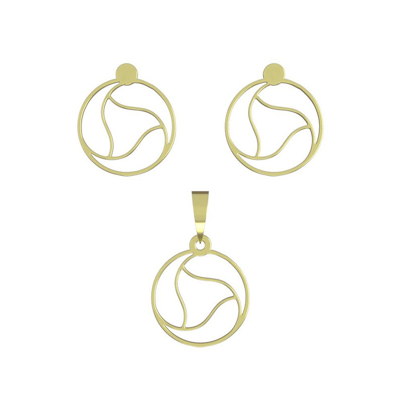 نیم ست طلا 18 عیار زنانه مدوپد مدل دایره کد NA11817 نیم ست طلا 18 عیار زنانه مدوپد مدل دایره کد NA11817