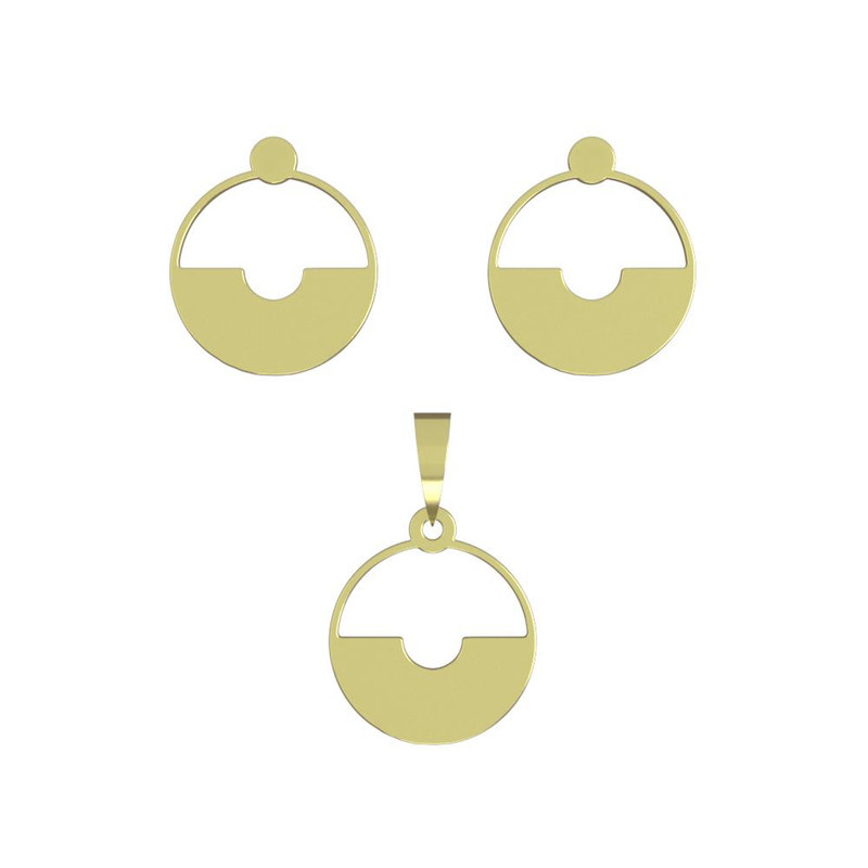 نیم ست طلا 18 عیار زنانه مدوپد مدل دایره کد NA11818 نیم ست طلا 18 عیار زنانه مدوپد مدل دایره کد NA11818