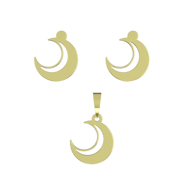 نیم ست طلا 18 عیار زنانه مدوپد مدل ماه کد NA11819 نیم ست طلا 18 عیار زنانه مدوپد مدل ماه کد NA11819