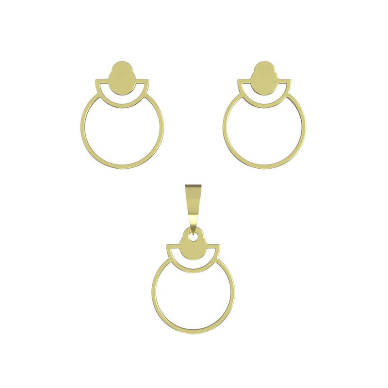 نیم ست طلا 18 عیار زنانه مدوپد مدل دایره کد NA11825 نیم ست طلا 18 عیار زنانه مدوپد مدل دایره کد NA11825