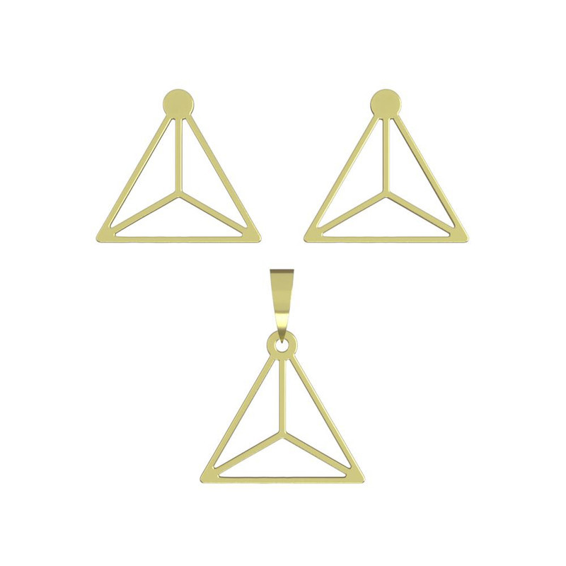 نیم ست طلا 18 عیار زنانه مدوپد مدل مثلث کد NA11829 نیم ست طلا 18 عیار زنانه مدوپد مدل مثلث کد NA11829