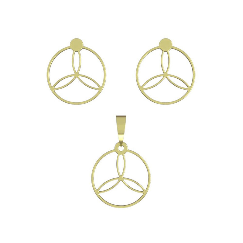 نیم ست طلا 18 عیار زنانه مدوپد مدل دایره کد NA11832 نیم ست طلا 18 عیار زنانه مدوپد مدل دایره کد NA11832