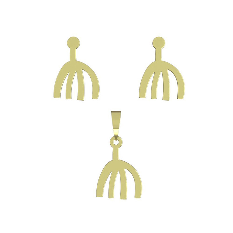 نیم ست طلا 18 عیار زنانه مدوپد مدل هندسی کد NA15042