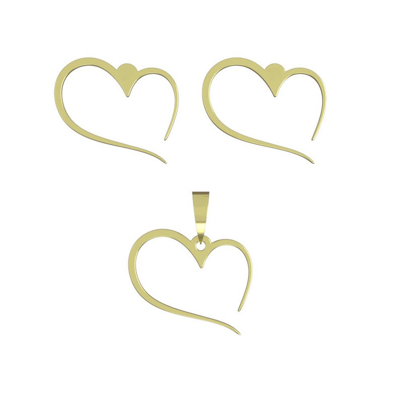 نیم ست طلا 18 عیار زنانه مدوپد مدل قلب کد NA17796