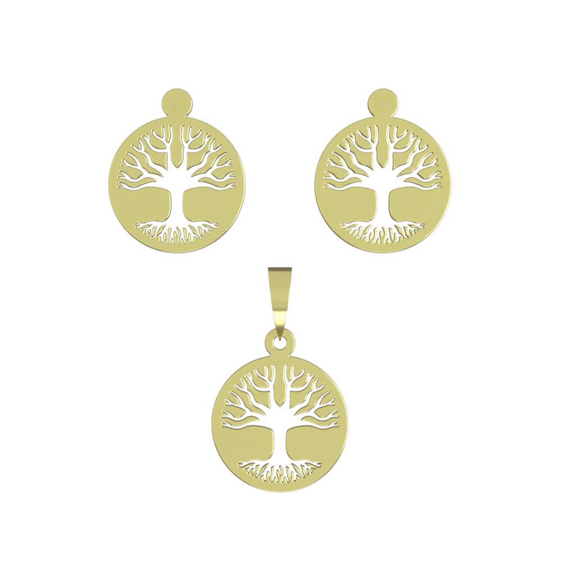 نیم ست طلا 18 عیار زنانه مدوپد مدل درخت کد NA11211 نیم ست طلا 18 عیار زنانه مدوپد مدل درخت کد NA11211