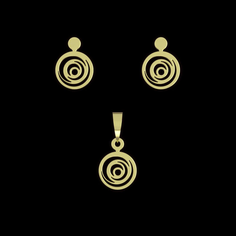 نیم ست طلا 18 عیار زنانه مدوپد مدل دایره کد NA10001 نیم ست طلا 18 عیار زنانه مدوپد مدل دایره کد NA10001