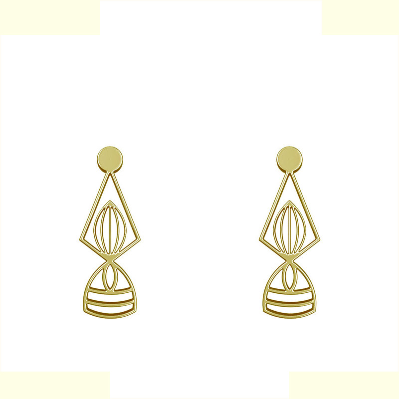 گوشواره طلا 18 عیار زنانه مدوپد مدل هندسی کد GA1-10102