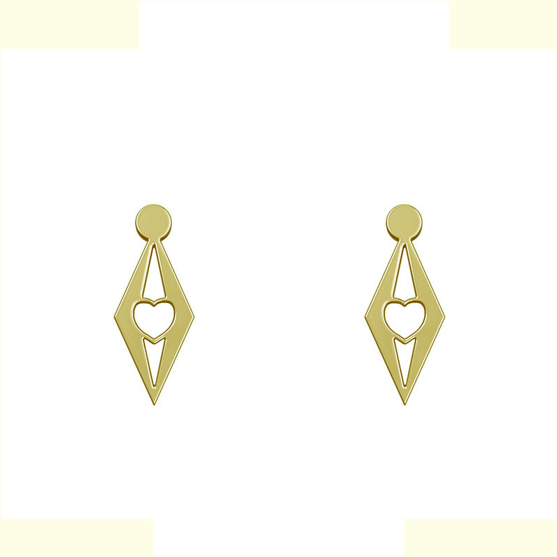 گوشواره طلا 18 عیار زنانه مدوپد مدل لوزی و قلب کد GA1-10178 گوشواره طلا 18 عیار زنانه مدوپد مدل لوزی و قلب کد GA1-10178