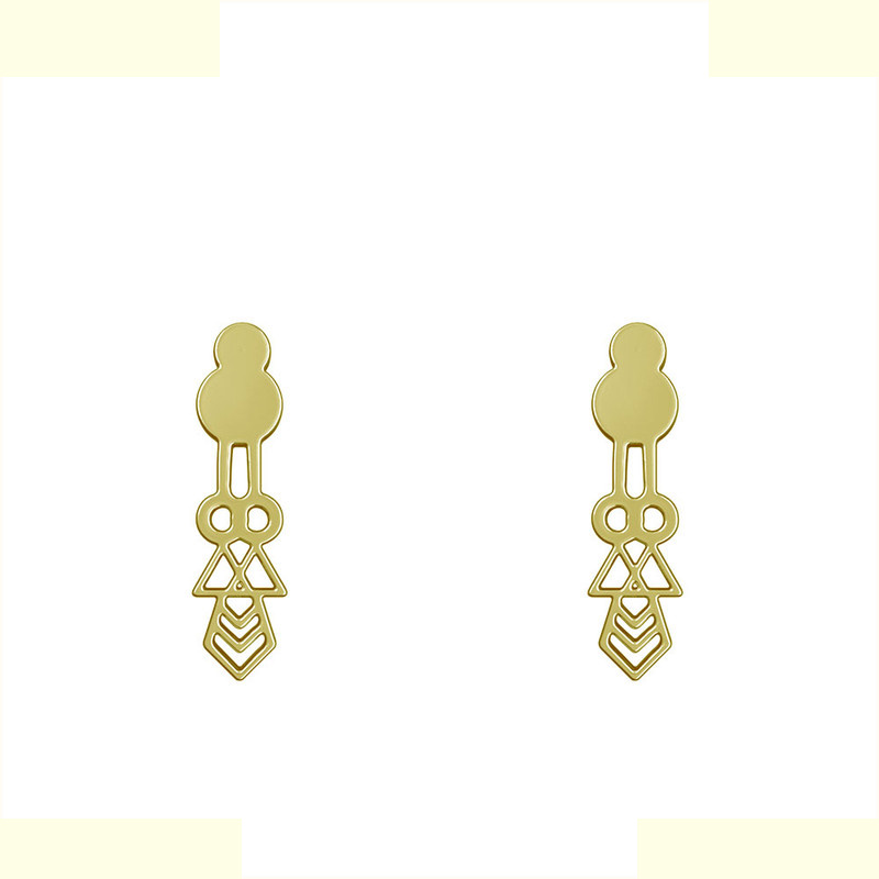 گوشواره طلا 18 عیار زنانه مدوپد مدل هندسی کد GA1-10237