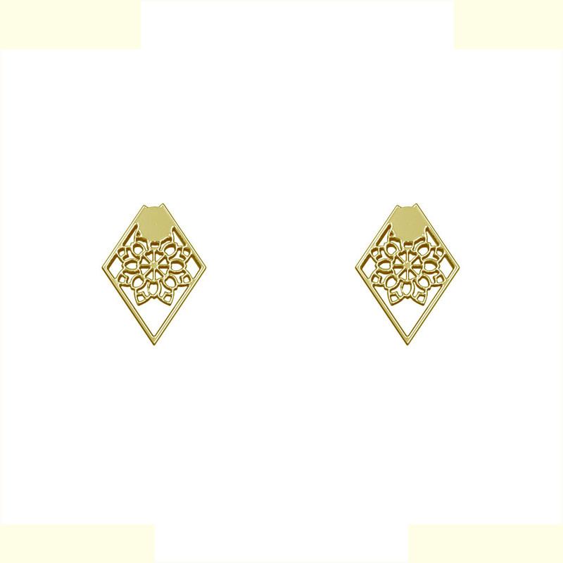 گوشواره طلا 18 عیار زنانه مدوپد مدل لوزی کد GA1-10257 گوشواره طلا 18 عیار زنانه مدوپد مدل لوزی کد GA1-10257