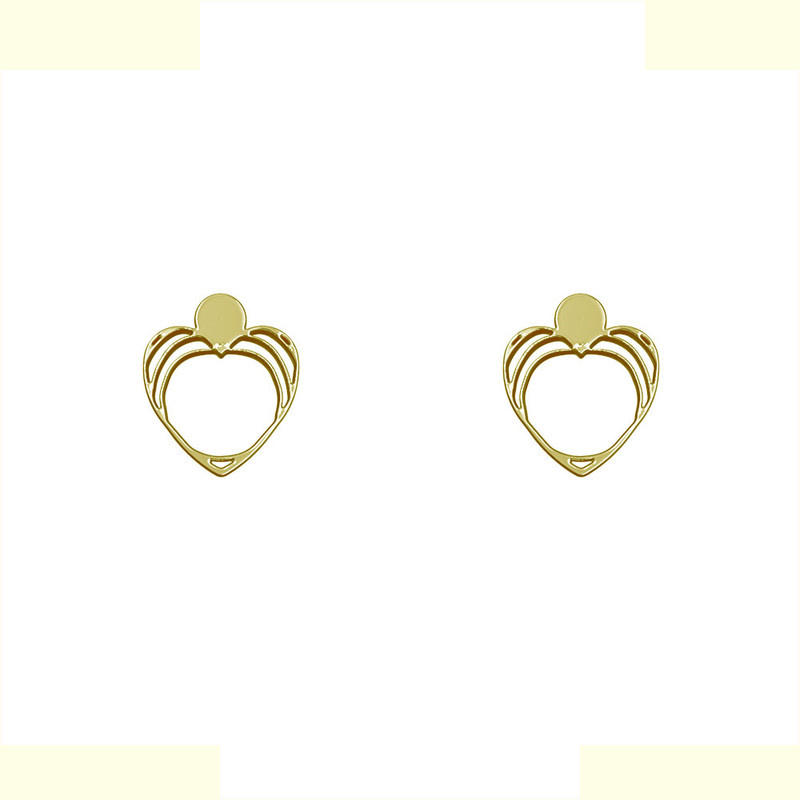 گوشواره طلا 18 عیار زنانه مدوپد مدل قلب کد GA1-10298