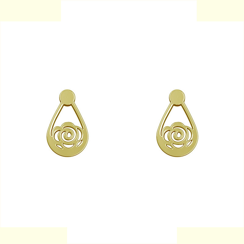 گوشواره طلا 18 عیار زنانه مدوپد مدل گل کد GA1-10342