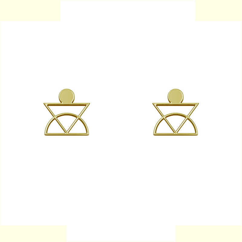 گوشواره طلا 18 عیار زنانه مدوپد مدل مثلث و نیم دایره کد GA1-10397 گوشواره طلا 18 عیار زنانه مدوپد مدل مثلث و نیم دایره کد GA1-10397